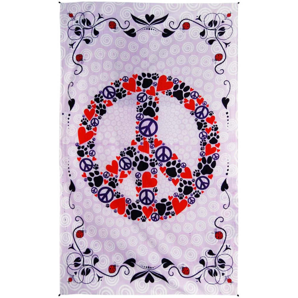 Peace Love & Paws Tapestry 52x80" by Zest For Life
